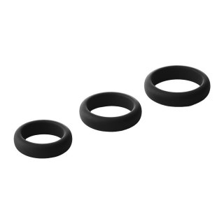 Dream Toys Ramrod Smooth Silicone Cockring Pack pierścienie na penisa Black 3szt