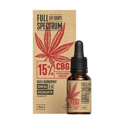 Full Spectrum Olej konopny 15% CBG suplement diety 15ml