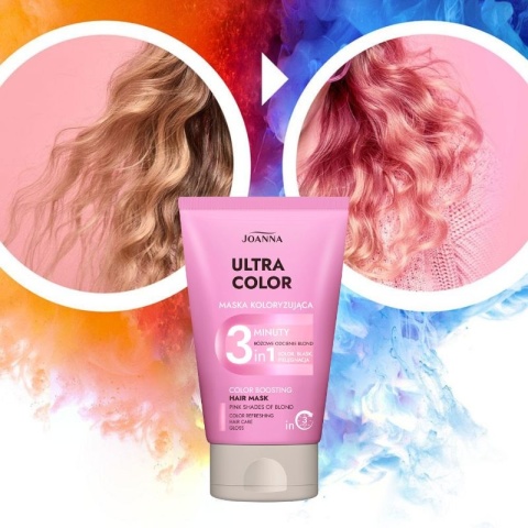 Joanna Ultra Color Odżywka Koloryzująca Różowa do Włosów 100g