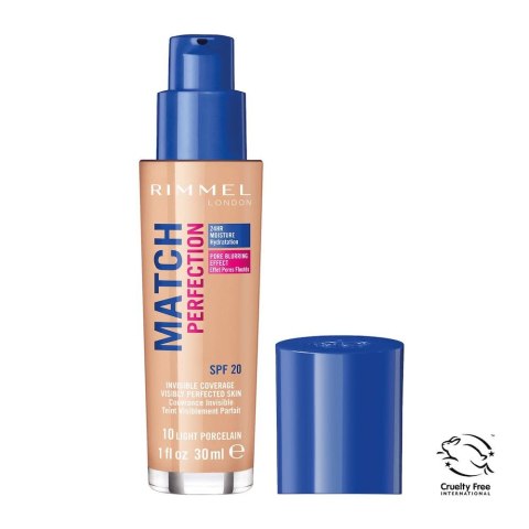 Rimmel Match Perfection Foundation podkład dopasowujący się do cery 010 Light Porcelain SPF20 30ml