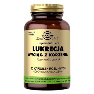 Solgar Lukrecja suplement diety 60 kapsułek