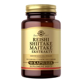 Solgar Reishi Shitake Maitake suplement diety 50 kapsułek
