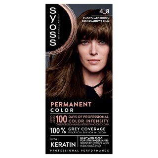 Syoss Permanent Color farba do włosów 4_8 Czekoladowy Brąz