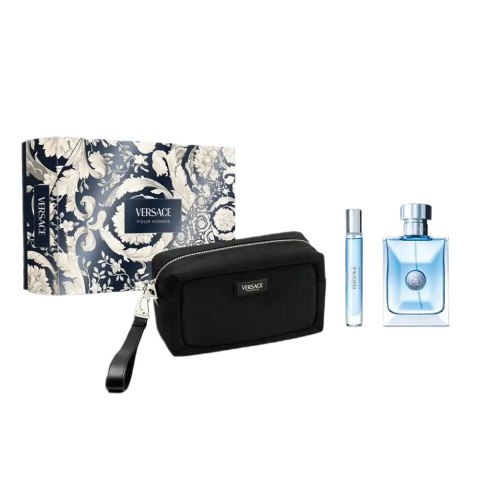 Versace Pour Homme zestaw woda toaletowa spray 100ml + woda toaletowa spray 10ml + kosmetyczka