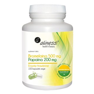 Aliness Bromelaina 500 mg/Papina 200mg suplement diety 100 kapsułek