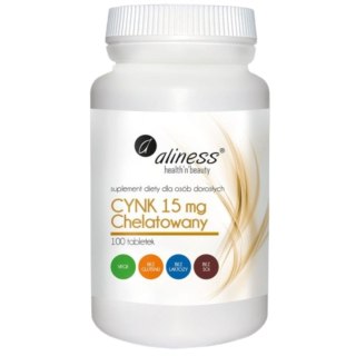 Aliness Cynk Chelatowany 15mg suplement diety 100 tabletek