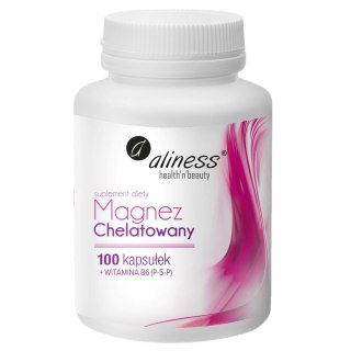 Aliness Magnez Chelatowany 720mg + B6 (P-5-P) suplement diety 100 kapsułek