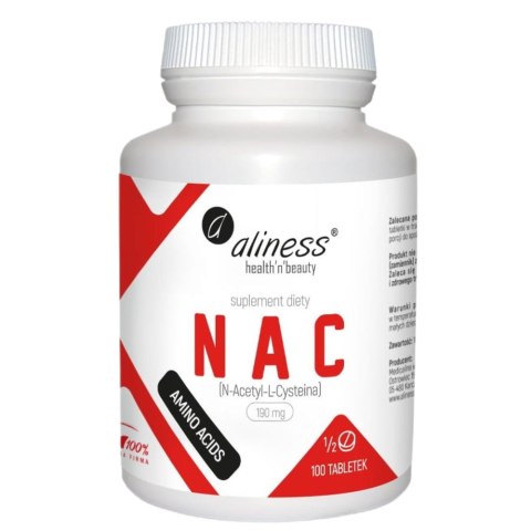 Aliness NAC N-Acetyl-L-Cysteine 190mg suplement diety 100 tabletek