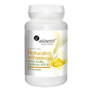 Aliness Naturalna Witamina E octan d-alfa-tokoferylu 400 IU suplement diety 100 kapsułek