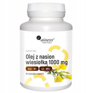 Aliness Olej z nasion wiesiołka 9%/70% 1000mg suplement diety 90 kapsułek