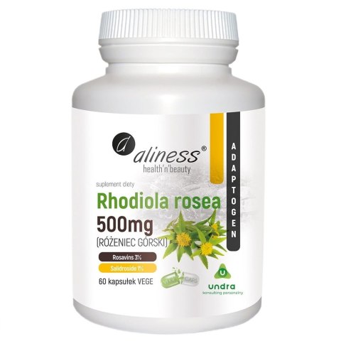 Aliness Rhodiola rosea (różeniec górski) 500mg suplement diety 60 kapsułek
