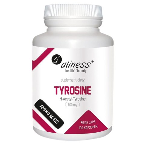 Aliness Tyrosine N-Acetyl-Tyrosine 500mg suplement diety 100 kapsułek