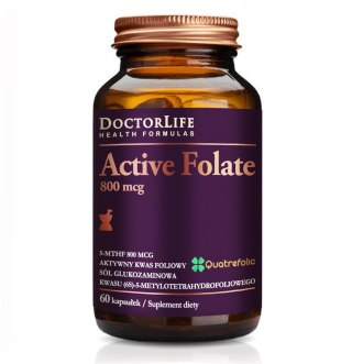 Doctor Life Active Folate aktywny kwas foliowy 800mcg suplement diety 60 kapsułek