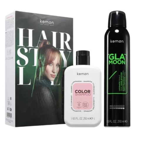 Kemon Color Glamoon zestaw szampon do włosów farbowanych 250ml + nabłyszczacz w sprayu 250ml