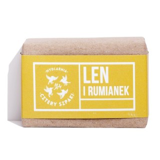 Mydlarnia Cztery Szpaki Naturalne mydło w kostce Len i Rumianek 110g