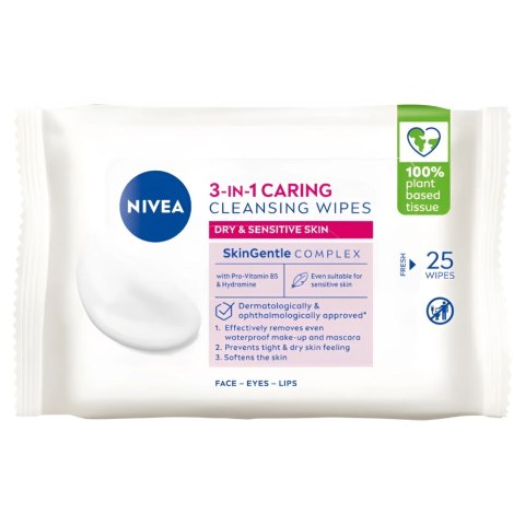 Nivea Biodegradable Cleansing Wipes biodegradowalne łagodzące chusteczki do demakijażu 25szt