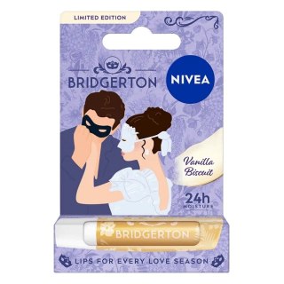 Nivea Bridgerton Edition Sophie&Benedict pielęgnująca pomadka do ust Vanilla Biscuit 4.8g