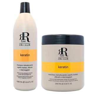 RR Line Keratin Star Maska odbudowująca do włosów + Szampon z keratyną 2x1000ml