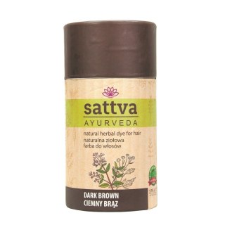 Sattva Natural Herbal Dye for Hair naturalna ziołowa farba do włosów Dark Brown 150g
