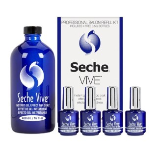 Seche Vive zestaw szybkoschnący lakier nawierzchniowy 480ml + 4x14ml