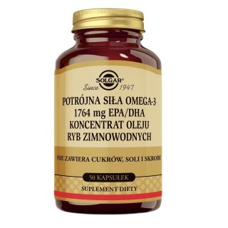 Solgar Potrójna Siła Omega-3 suplement diety 50 kapsułek