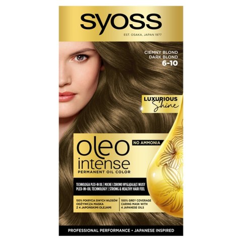 Syoss Oleo Intense farba do włosów trwale koloryzująca z olejkami 6-10 Ciemny Blond