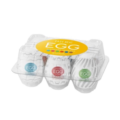 TENGA 6 Styles Easy Beat Egg Standard Package zestaw 6 jednorazowych masturbatorów w kształcie jajka