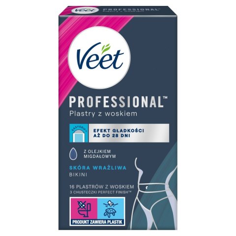 Veet Professional plastry z woskiem skóra wrażliwa 16szt
