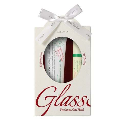 AXIS-Y Glass Skin Duo zestaw Dark Spot Correcting Glow Serum rozjaśniające serum do twarzy 50ml + Vegan Collagen Eye Serum kolagenowe s