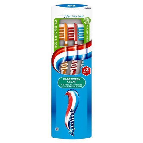 Aquafresh In-Between Clean szczoteczka do zębów Medium 3szt.