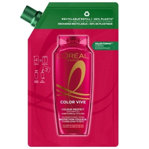 L'Oreal Paris Elseve Color Vive chroniący kolor szampon w opakowaniu uzupełniającym 500ml