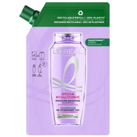 L'Oreal Paris Elseve Hydra Hyaluronic szampon wypełniający nawilżeniem w opakowaniu uzupełniającym 500ml