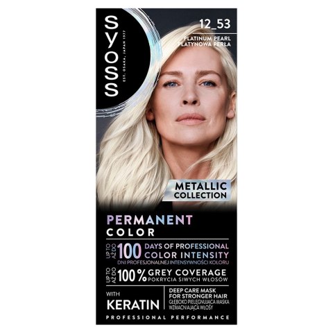 Syoss Permanent Color Metallic Collection farba do włosów trwale koloryzująca 12-53 Platynowa Perła