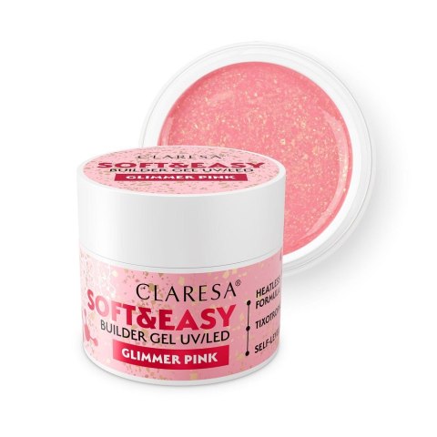 Claresa Soft&Easy Builder Gel żel budujący Glimmer Pink 12g