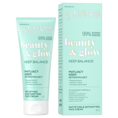 Eveline Cosmetics Beauty & Glow matujący krem detoksykujący 75ml