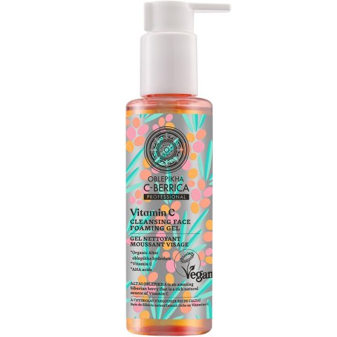 Natura Siberica Oblepikha C-Berrica oczyszczający żel do twarzy z kwasami i witaminą C 150ml