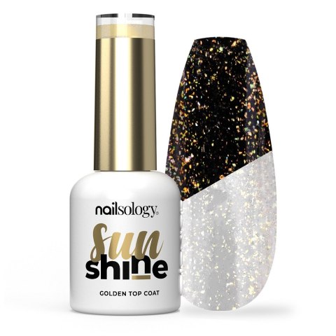 Clavier Nailsology Sun Shine brokatowy top hybrydowy Złoty 8ml