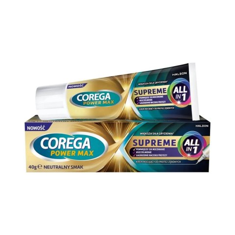Corega Power Max Supreme All-in-1 krem mocujący do protez zębowych 40g