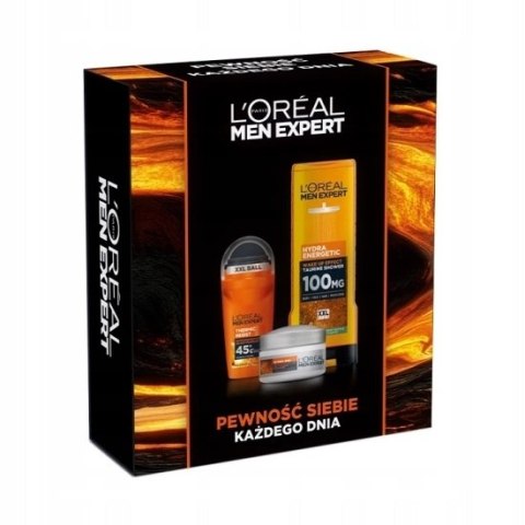 L'Oreal Paris Men Expert zestaw energetyzujący żel pod prysznic 400ml + krem nawilżający 50ml + antyperspirant w kulce 50ml