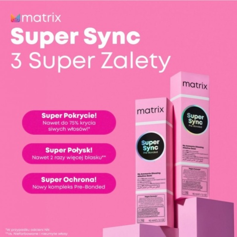 Matrix Super Sync Pre-Bonded toner alkaiczny do włosów bez amoniaku 7CC+ 90ml