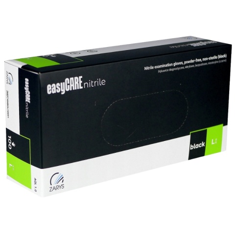 Zarys easyCare Rękawiczki Nitrylowe Czarne L 100szt