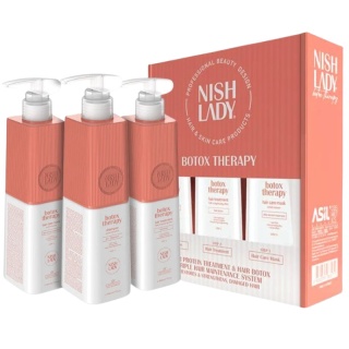 Nish Lady zestaw do zabiegu prostowania włosów Boto Therapy 3x503ml