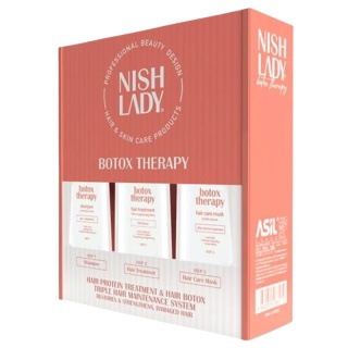 Nish Lady zestaw do zabiegu prostowania włosów Boto Therapy 3x503ml