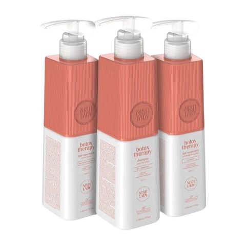 Nish Lady zestaw do zabiegu prostowania włosów Boto Therapy 3x503ml