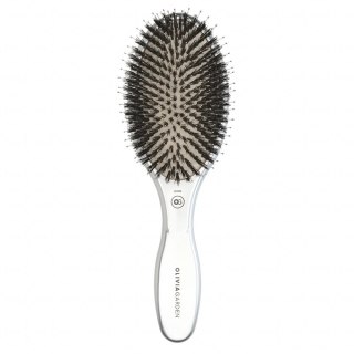 Olivia Garden Expert Care Oval szczotka z włosów z dzika z jonizacją Silver
