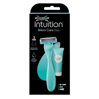 Wilkinson Intuition Bikini Care Duo zestaw maszynka do golenia z 3 ostrzami + kojący balsam po goleniu 40ml