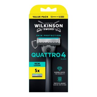 Wilkinson Quattro 4 Skin Protection maszynka do golenia z 4 ostrzami i 5 wkładów