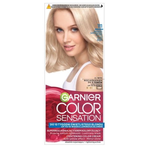 Garnier Color Sensation superrozjaśniający krem koloryzujący 111 Srebrny Superjasny Blond