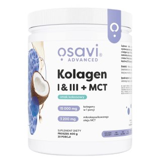 Osavi Kolagen I & III + MCT suplement diety w proszku Kokos 400g