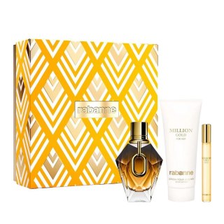 Paco Rabanne Million Gold For Her zestaw perfumy spray 90ml + balsam do ciała 100ml + perfumy spray 10ml